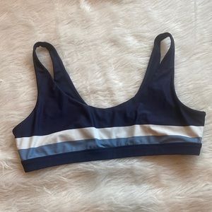 Pacsun L.A. Hearts blue stripe bikini top sz L
